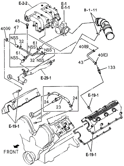ELECTRICAL / EXHAUST / HEATER / FUEL/BREATHER TUBE for 1996 Honda PASSPORT #1