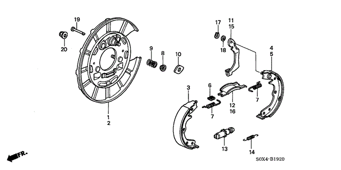 CHASSIS/PARKING BRAKE SHOE for 2004 Honda ODYSSEY #1