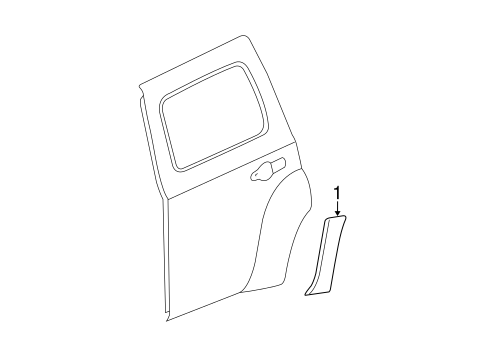 HHR EXTERIOR TRIM - REAR DOOR