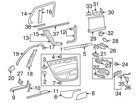 Phaeton INTERIOR TRIM - REAR DOOR