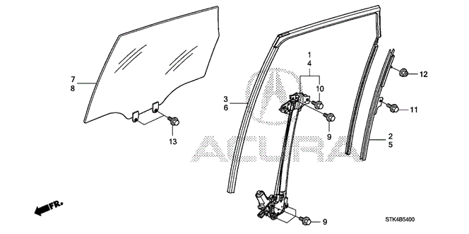 RDX REAR DOOR WINDOWS  - REGULATOR