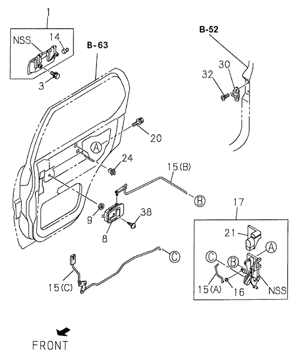 BODY / AIR CONDITIONING/REAR DOOR LOCKS for 2000 Honda PASSPORT #1