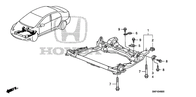 BODY / AIR CONDITIONING/FRONT SUB FRAME for 2006 Honda CIVIC NGV #1