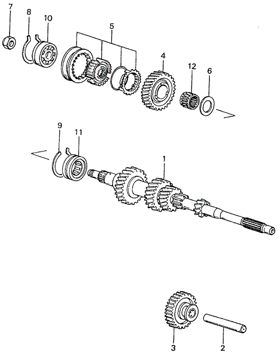 TRANSMISSION - MANUAL/MT MAINSHAFT - MAINSHAFT GEARS for 1982 Honda CIVIC SEDAN #1