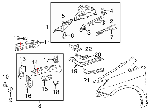 Prius V STRUCTURAL COMPONENTS & RAILS