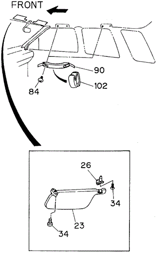 INTERIOR / BUMPER/SUNVISOR - ASSIST GRIP for 1997 Honda PASSPORT #1