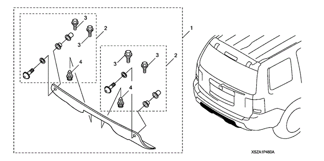 ACCESSORIES/REAR ALUMINUM UNDER TRIM for 2010 Honda PILOT #1