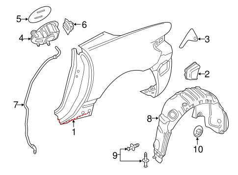 SLK250 QUARTER PANEL & COMPONENTS