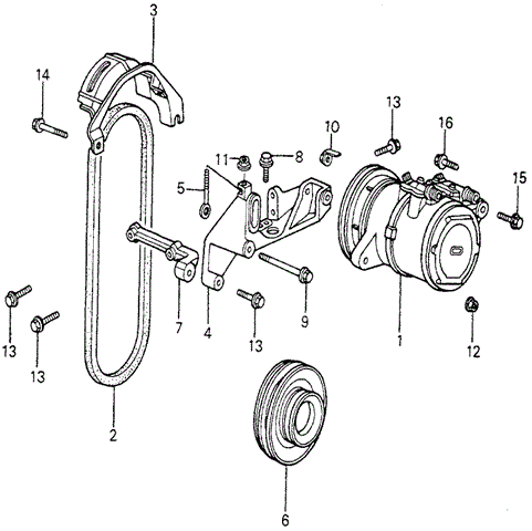 BODY / AIR CONDITIONING/A/C COMPRESSOR - BRACKET (DENSO) for 1982 Honda ACCORD HATCHBACK #1