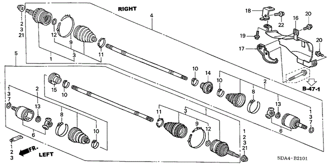 CHASSIS/DRIVESHAFT (L4) (AT) for 2004 Honda ACCORD SEDAN #1