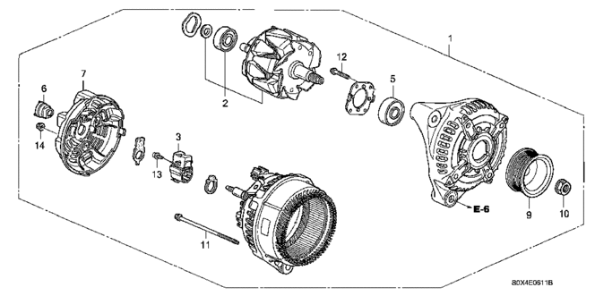 ODYSSEY ALTERNATOR (DENSO) ('02-)