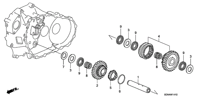 TRANSMISSION - MANUAL/MT REVERSE GEAR SHAFT (V6) for 2007 Honda ACCORD COUPE #1