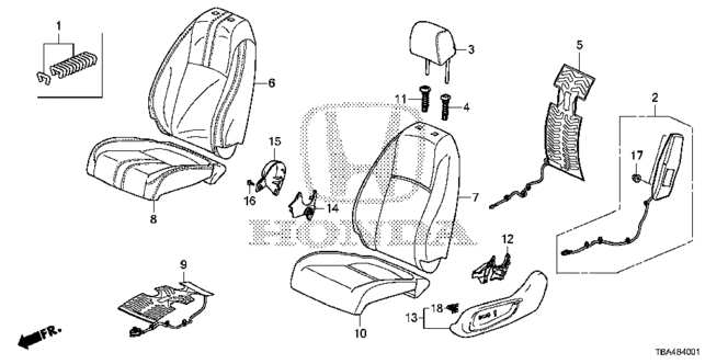 CIVIC SEDAN FRONT SEAT (L.) (POWER SEAT)