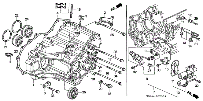 TRANSMISSION - AUTOMATIC/AT TRANSMISSION CASE for 2004 Honda CIVIC SEDAN #1