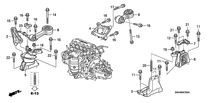 CIVIC SEDAN ENGINE MOUNTS (1.8L) (MT)