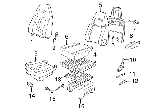 Express 2500 FRONT SEAT COMPONENTS 2