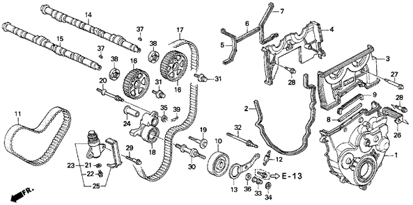 ENGINE/CAMSHAFT - TIMING BELT (3) for 1995 Honda PRELUDE #1