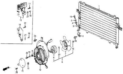 BODY / AIR CONDITIONING/A/C CONDENSER (SANDEN) for 1985 Honda CIVIC 5-DOOR #1
