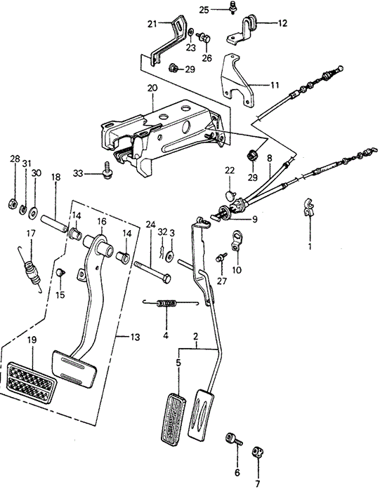 CHASSIS/PEDALS (2) for 1982 Honda CIVIC HATCHBACK #1