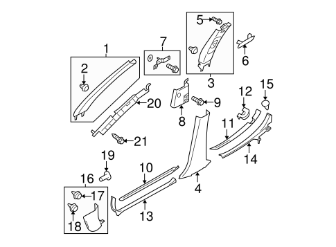 Outback INTERIOR TRIM - PILLARS