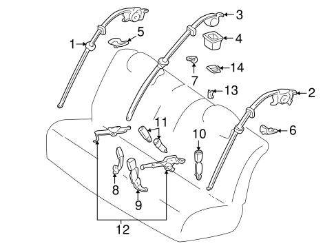 LS430 REAR SEAT BELTS