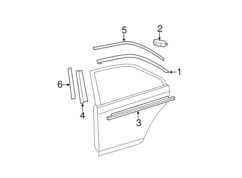 Camry EXTERIOR TRIM - REAR DOOR
