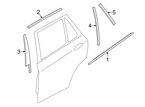 X5 EXTERIOR TRIM - REAR DOOR