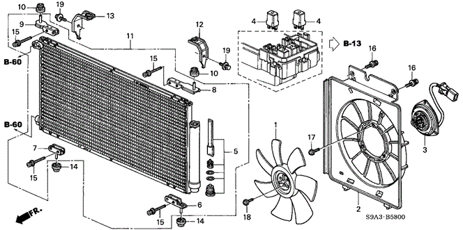 BODY / AIR CONDITIONING/A/C CONDENSER for 2003 Honda ELEMENT #1