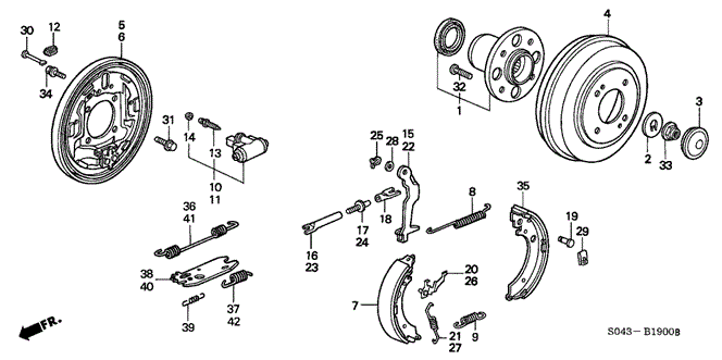 CHASSIS/REAR BRAKE (DRUM) for 1996 Honda CIVIC SEDAN #1