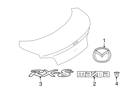 RX-8 EXTERIOR TRIM - TRUNK