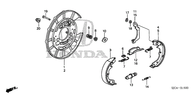 CHASSIS/PARKING BRAKE SHOE for 2007 Honda RIDGELINE #1