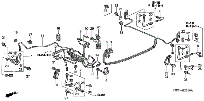 CHASSIS/BRAKE LINES (ABS) (1) for 2003 Honda CIVIC COUPE #1