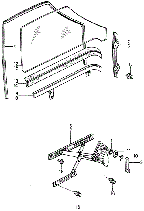BODY / AIR CONDITIONING/DOOR WINDOW for 1979 Honda ACCORD HATCHBACK #1