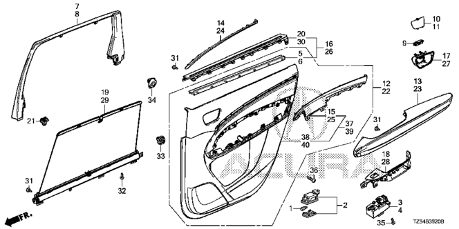 INTERIOR / BUMPER/REAR DOOR LINING for 2014 Acura MDX #1