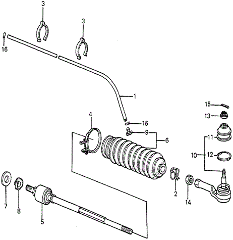 CHASSIS/TIE ROD for 1983 Honda ACCORD HATCHBACK #1