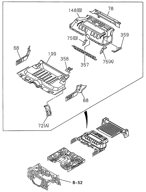 BODY / AIR CONDITIONING/FLOOR PANEL (RR.) (1) for 1998 Acura SLX #1