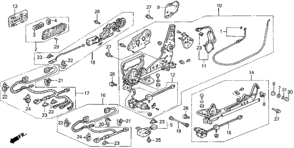 LEGEND COUPE FRONT SEAT COMPONENTS (LS  - RIGHT SIDE)