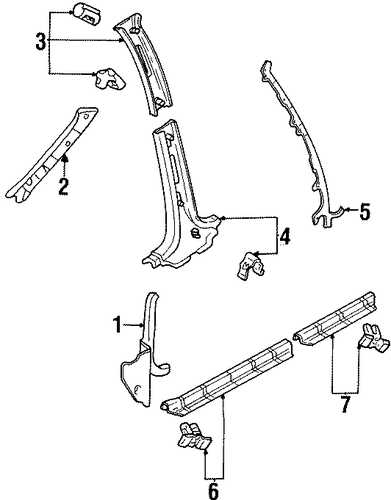 Escort INTERIOR TRIM - PILLARS