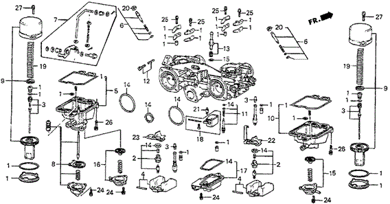 ENGINE/CARBURETOR COMPONENTS ('83) for 1983 Honda PRELUDE #1