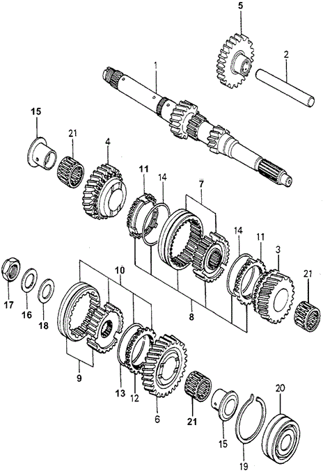TRANSMISSION - MANUAL/MT MAINSHAFT - MAINSHAFT GEAR for 1979 Honda ACCORD SEDAN #1