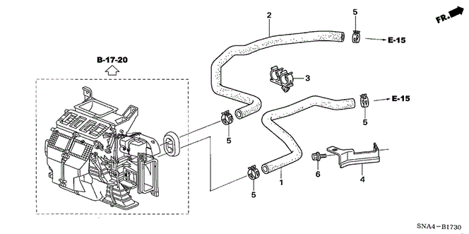 CIVIC SEDAN WATER HOSE (1.8L)