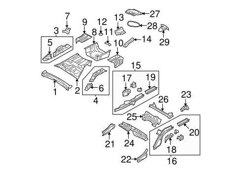 Outback REAR FLOOR & RAILS