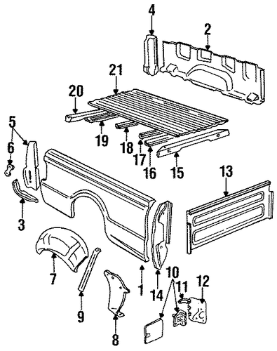 B2300 PICK UP BOX COMPONENTS