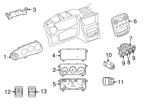 PT Cruiser CLUSTER & SWITCHES 2