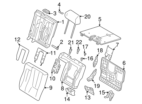 ML55 AMG REAR SEAT COMPONENTS 3