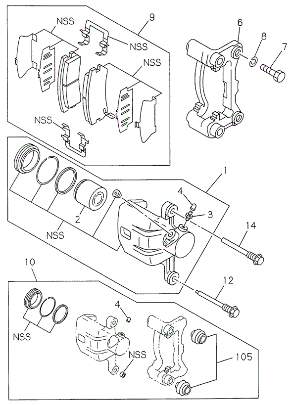 CHASSIS/REAR DISK BRAKE CALIPER for 1998 Acura SLX #1