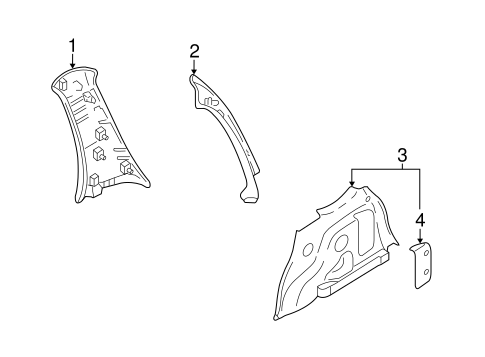 Tribute INTERIOR TRIM - QUARTER PANELS