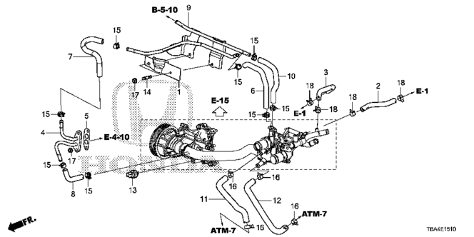 CIVIC SEDAN WATER HOSE (1.5L)
