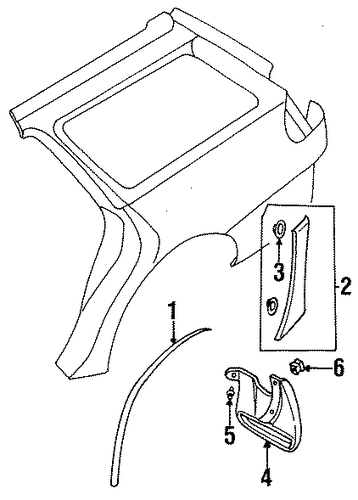 Legacy EXTERIOR TRIM - QUARTER PANEL