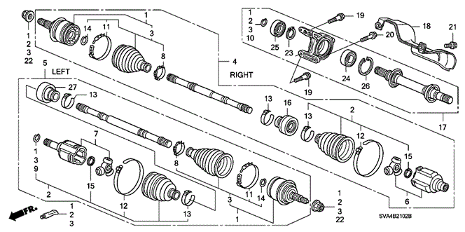CIVIC COUPE DRIVESHAFT - HALF SHAFT (2.0L)